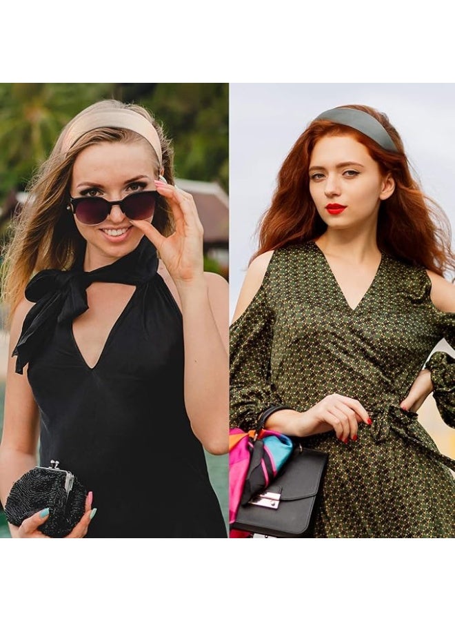 بندانات شعر طقم 3 قطع – أسود، أبيض ونبيتي، قماش ناعم ومرن، مثالية لليوجا والجري والرياضة - Image 3